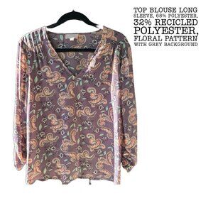 LOFT Long Sleeve Floral Blouse – Size M